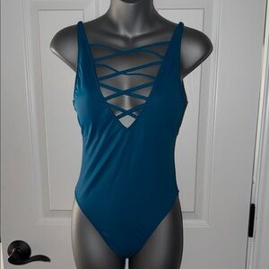 Victoria’s Secret Pink Teal Strappy One-Piece Swimsuit